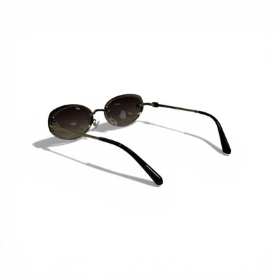 Miu Miu Oval Sunglasses – Gold & Black Luxury Icon 🕶️✨