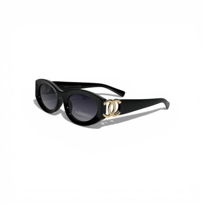Chanel Oval Sunglasses – Black with Gold CC Icon 🕶️✨