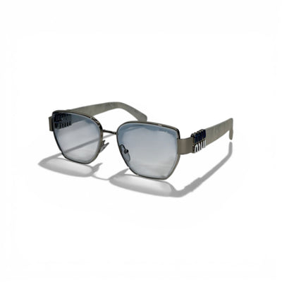 Miu Miu Square Sunglasses – Silver Mirror Luxury Elegance 🕶️✨