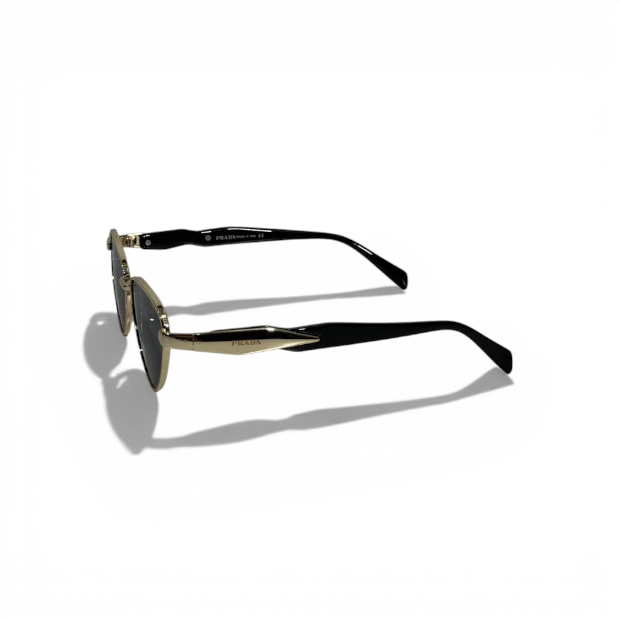 Prada Oval Sunglasses – Black & Gold Timeless Luxury 🕶️✨