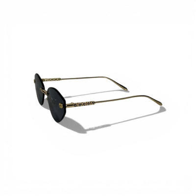 Gucci Rimless Oval Sunglasses – Black Lens with Gold Minimal Luxury 🕶️✨