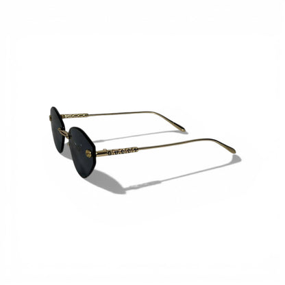 Gucci Rimless Oval Sunglasses – Black Lens with Gold Minimal Luxury 🕶️✨