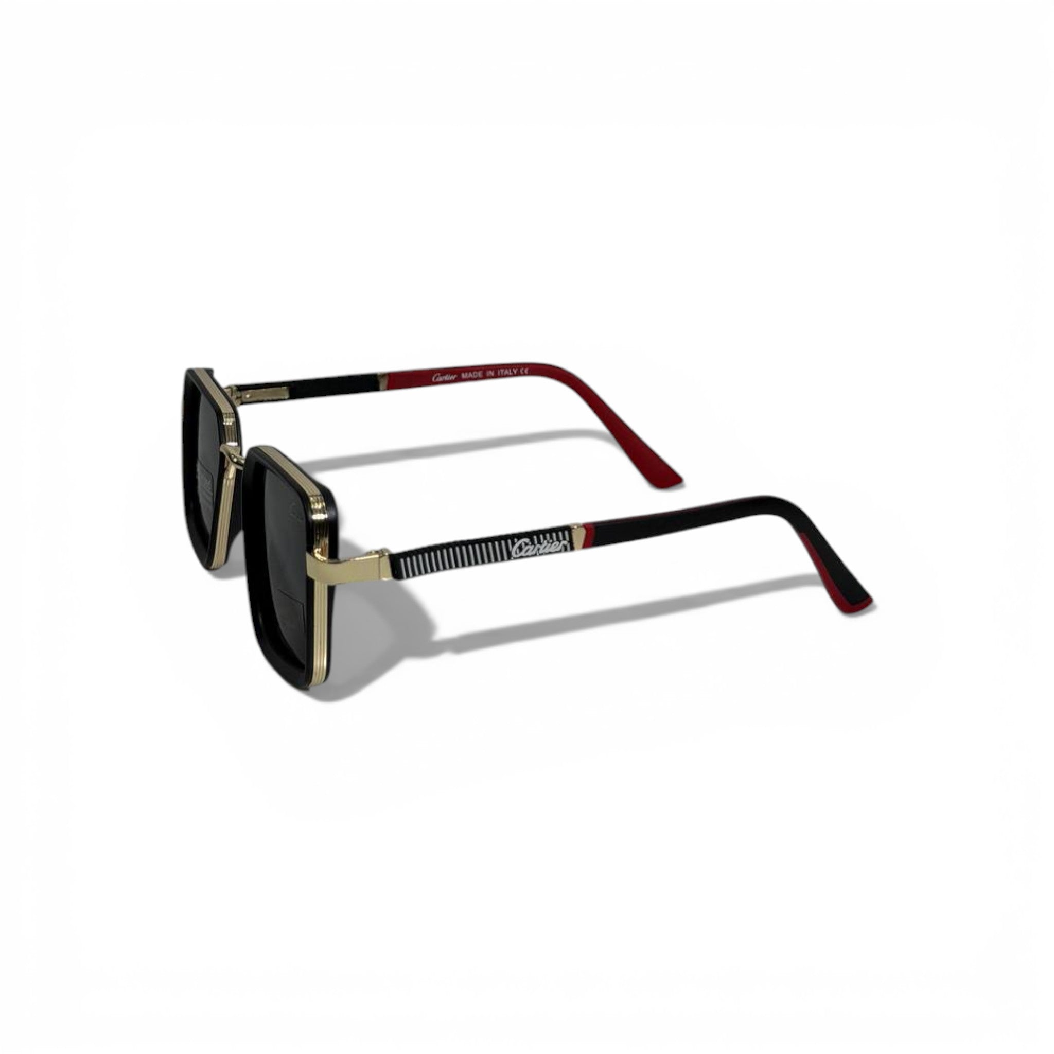 Cartier Square Sunglasses – Black Polarized with Gold Luxury Frame 🕶️✨