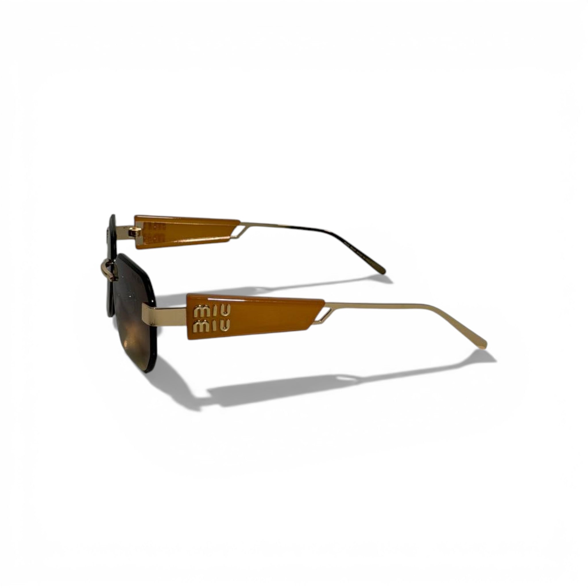 Miu Miu Rimless Square Sunglasses – Brown Lens Modern Luxury 🕶️✨