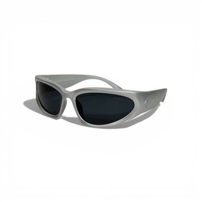 Balenciaga Futuristic Wrap Sunglasses – Silver Grey Edge 🕶️⚡