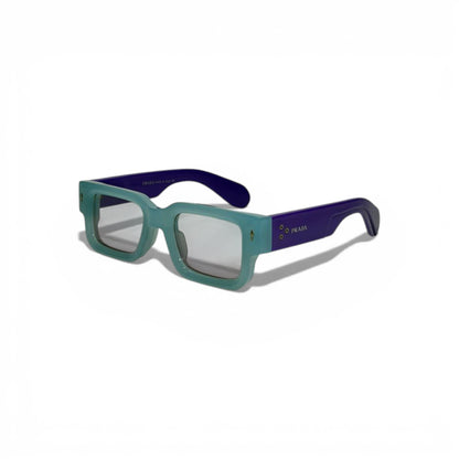 Prada Two-Tone Square Sunglasses – Aqua & Purple Edition 💎🕶️