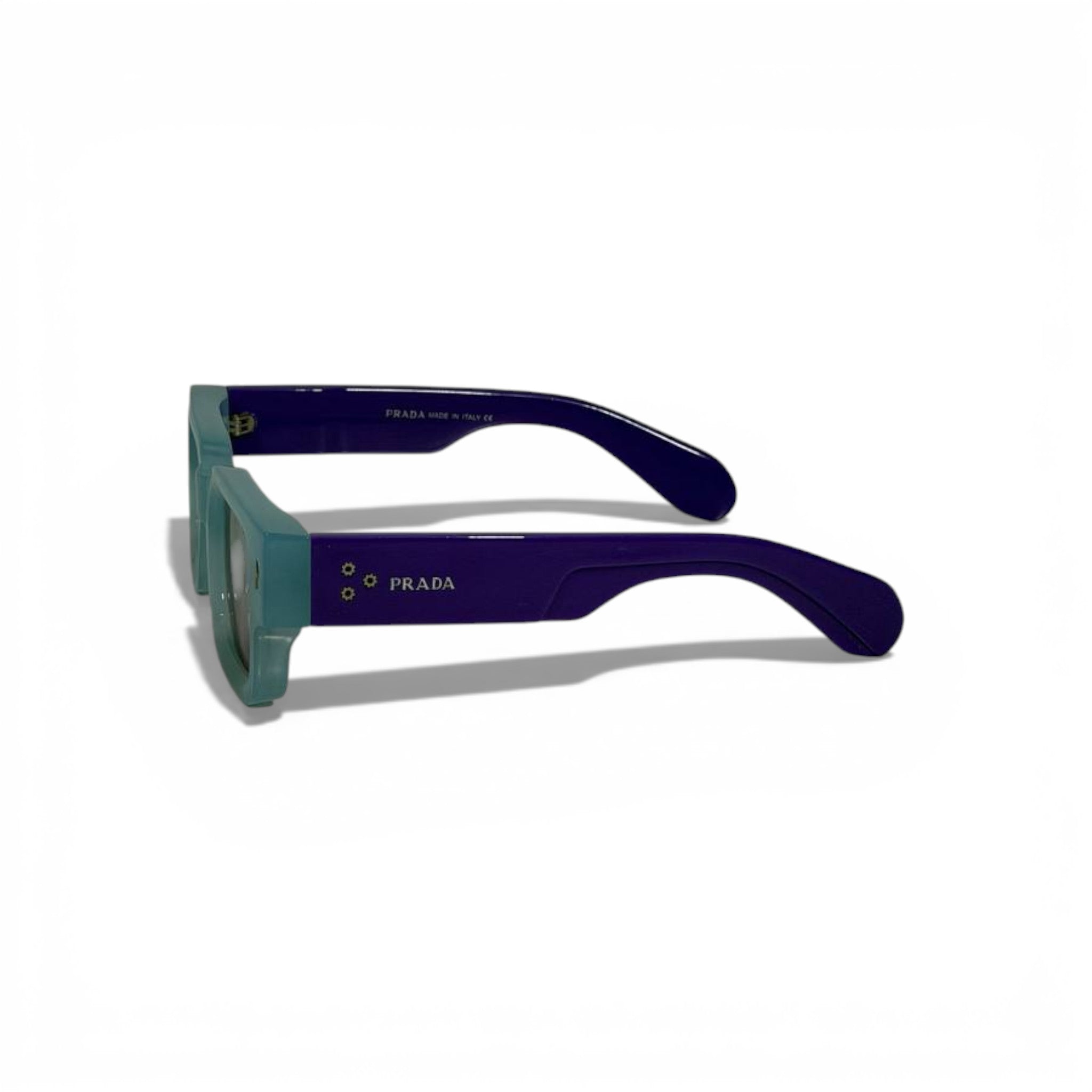 Prada Two-Tone Square Sunglasses – Aqua & Purple Edition 💎🕶️