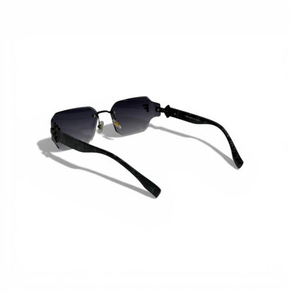 FENDI Rimless Square Sunglasses Black Gradient Lenses Luxury Style 🖤✨😎