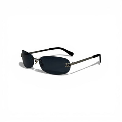 Chanel Rimless Oval Sunglasses Black Elegant Luxury 🖤✨😎