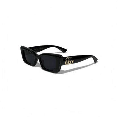 Gucci Rectangular Sunglasses Black Frame GG Gold Logo Luxury Icon 🖤🕶️✨