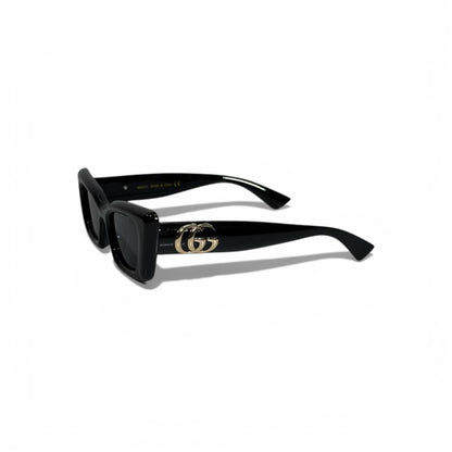 Gucci Rectangular Sunglasses Black Frame GG Gold Logo Luxury Icon 🖤🕶️✨