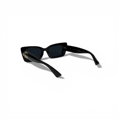 Gucci Rectangular Sunglasses Black Frame GG Gold Logo Luxury Icon 🖤🕶️✨