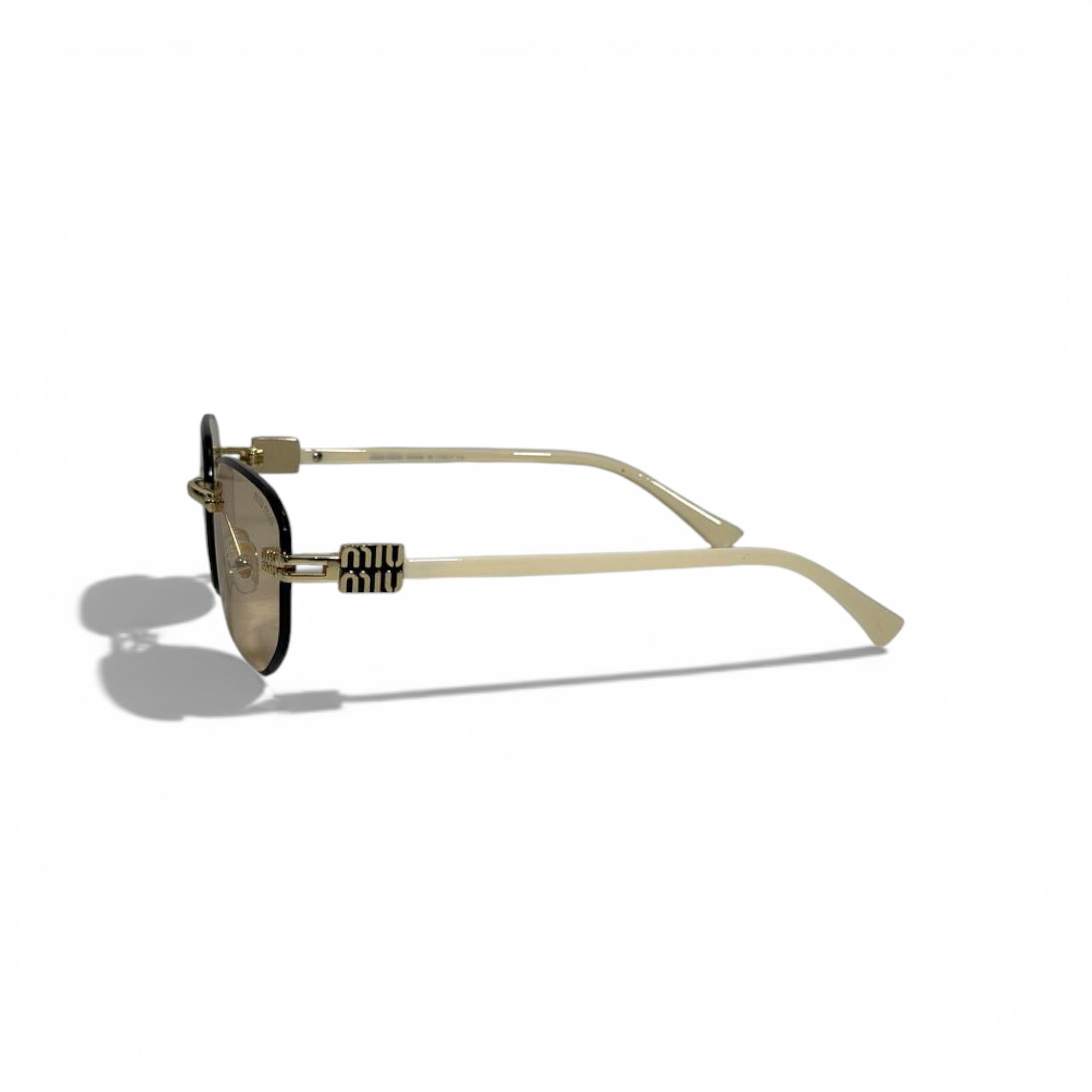 Miu Miu Beige Rimless Sunglasses Elegant Luxury Touch 🕶️🤍✨
