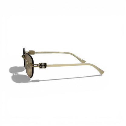 Miu Miu Beige Rimless Sunglasses Elegant Luxury Touch 🕶️🤍✨