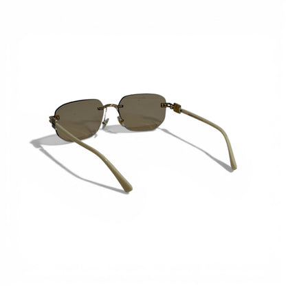Miu Miu Beige Rimless Sunglasses Elegant Luxury Touch 🕶️🤍✨