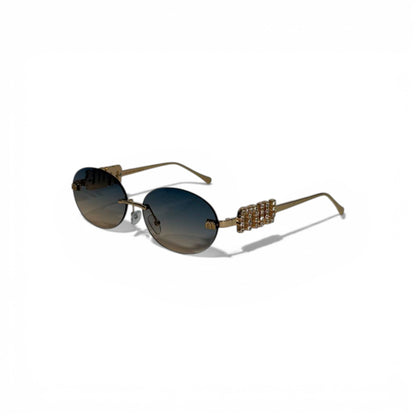 Miu Miu Luxury Rimless Sunglasses – Blue Accent Design & Gradient Lenses 💙✨