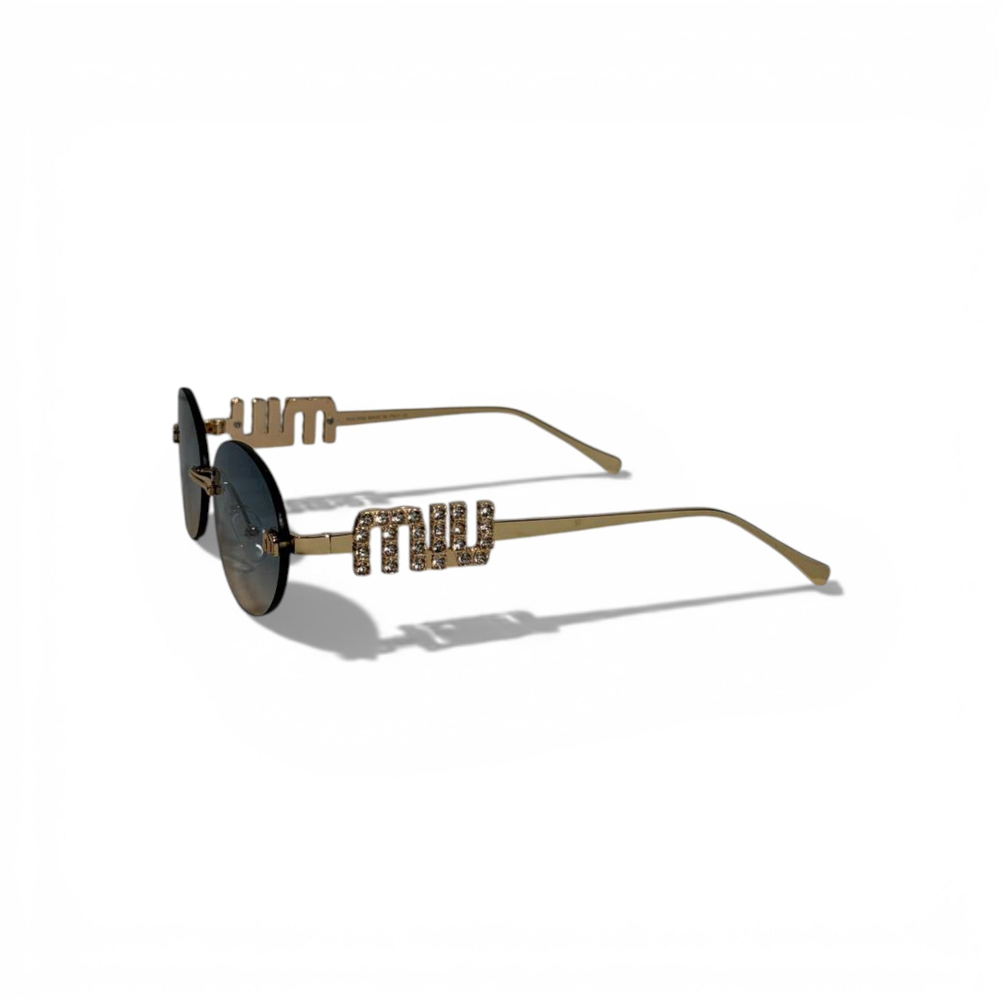 Miu Miu Luxury Rimless Sunglasses – Blue Accent Design & Gradient Lenses 💙✨
