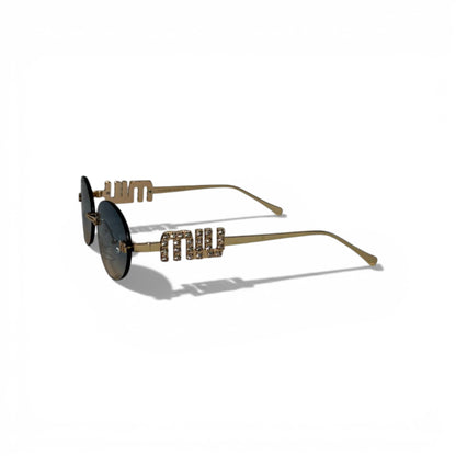 Miu Miu Luxury Rimless Sunglasses – Blue Accent Design & Gradient Lenses 💙✨