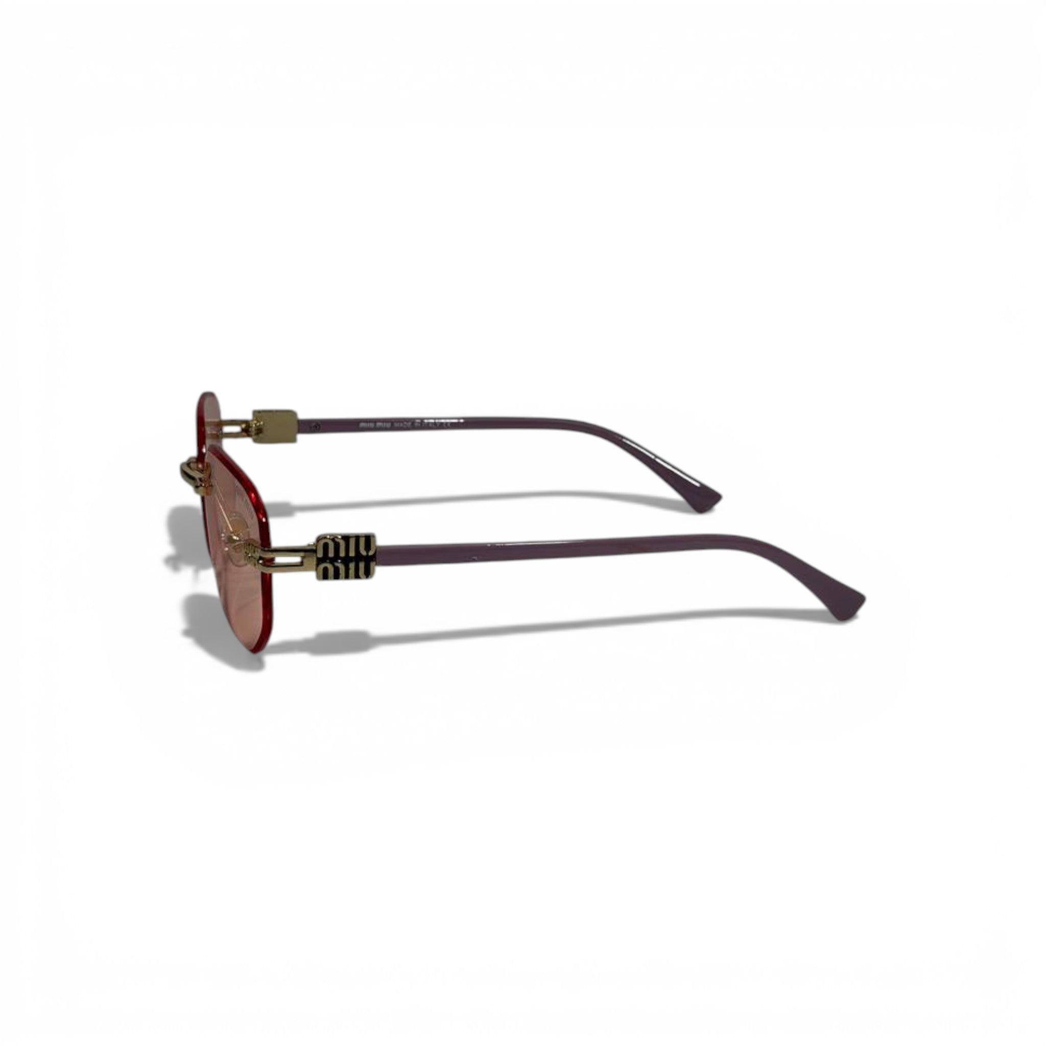 ✨🕶️ Miu Miu Luxury Rimless Sunglasses – Rose Gradient & Gold Accents 🕶️✨