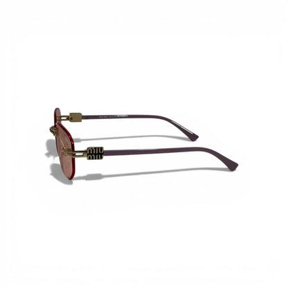 ✨🕶️ Miu Miu Luxury Rimless Sunglasses – Rose Gradient & Gold Accents 🕶️✨