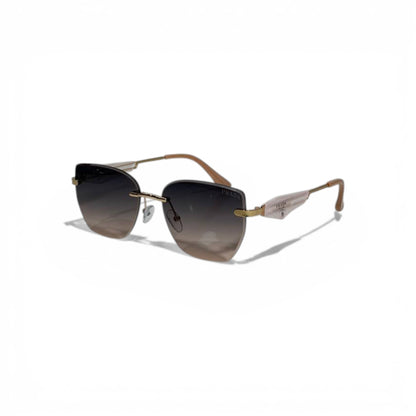 🤎 PRADA Rimless Gradient Sunglasses – Gold Frame & Brown Lenses | Luxury Designer Eyewear 🤎