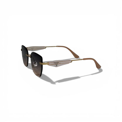 🤎 PRADA Rimless Gradient Sunglasses – Gold Frame & Brown Lenses | Luxury Designer Eyewear 🤎