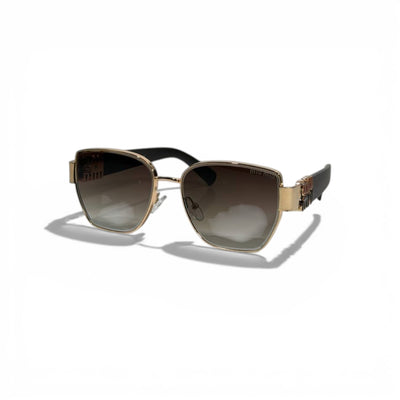 🤎 MIU MIU Square Sunglasses – Gold Metal Frame & Brown Gradient Lenses | Luxury Designer Eyewear 🤎