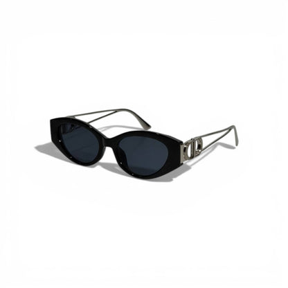 🖤 DIOR Oval Sunglasses – Black Frame & Dark Lenses | Iconic CD Hinge Detail 🖤