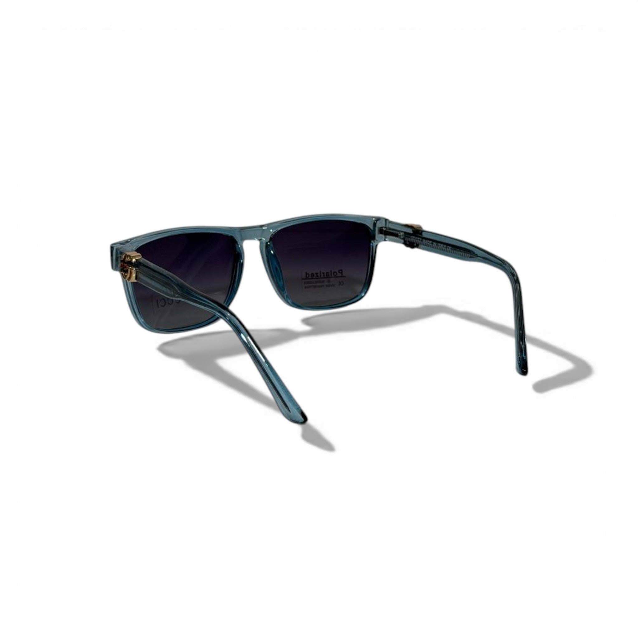 🩵 GUCCI Square Polarized Sunglasses – Transparent Teal Frame & Dark Lenses | Luxury Designer Eyewear 🩵
