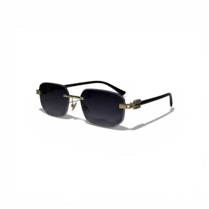 🖤 MIU MIU Rectangular Sunglasses – Black Frame & Dark Lenses | Gold Logo Detail 🖤