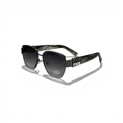 🖤 MIU MIU Square Sunglasses – Black Frame & Gradient Dark Lenses | Bold Logo Temples 🖤