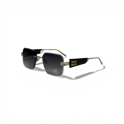 ✨🕶️ MIU MIU Square Sunglasses – Gold Metal Frame & Dark Lenses 🕶️✨