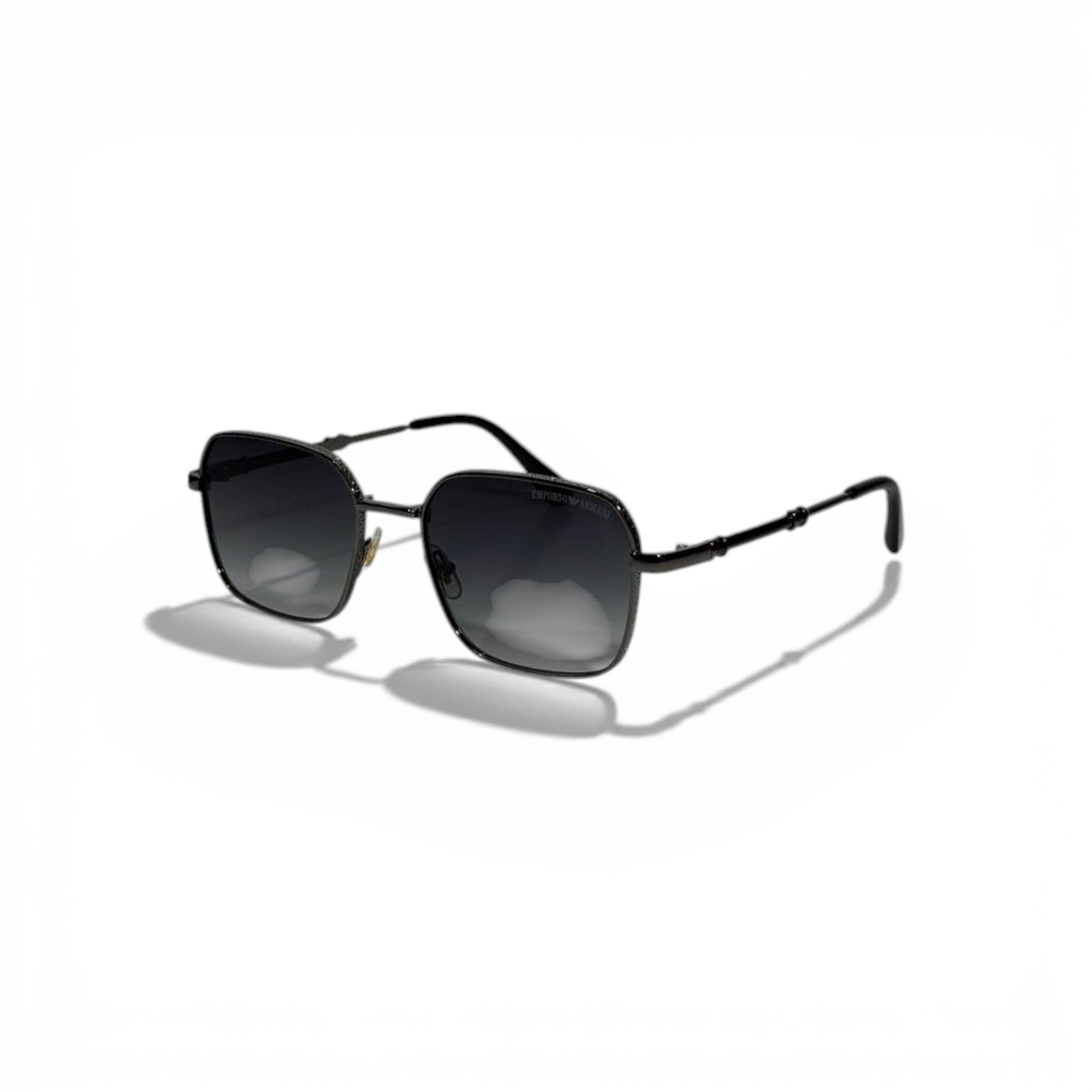 🕶️ Emporio Armani Luxury Square Sunglasses – Black Metal Frame | Timeless Designer Eyewear