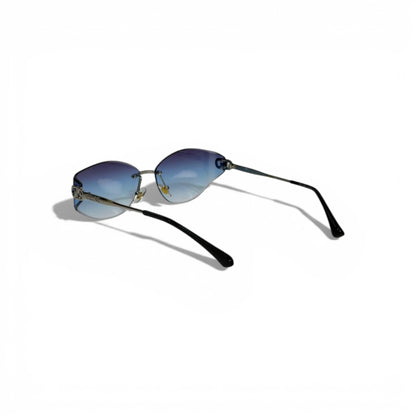 🕶️ CELINE Luxury Rimless Square Sunglasses – Blue Gradient Lenses | Elegant Designer Eyewear