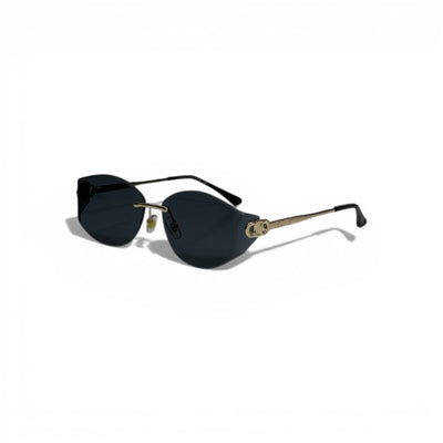 🕶️ CELINE Luxury Geometric Sunglasses – Black Lenses & Gold Logo Temples | Designer Eyewear