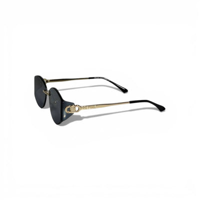 🕶️ CELINE Luxury Geometric Sunglasses – Black Lenses & Gold Logo Temples | Designer Eyewear