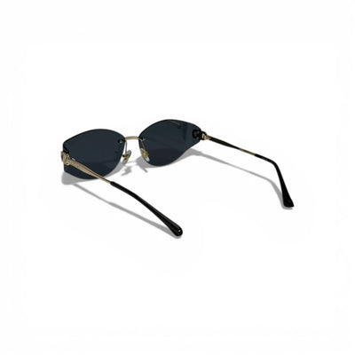 🕶️ CELINE Luxury Geometric Sunglasses – Black Lenses & Gold Logo Temples | Designer Eyewear