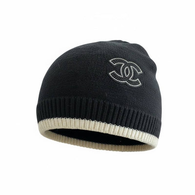 🧢 Chanel CC Knit Beanie – Timeless Parisian Luxury 🖤🤍❄️