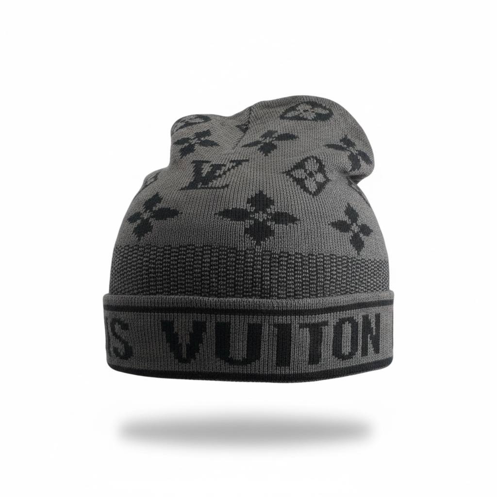 🧢 Louis Vuitton Monogram Knit Beanie – Iconic Winter Luxury 🩶✨