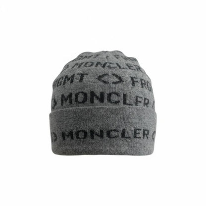 🧢 Moncler All-Over Logo Knit Beanie – Luxury Alpine Winter Style 🩶❄️
