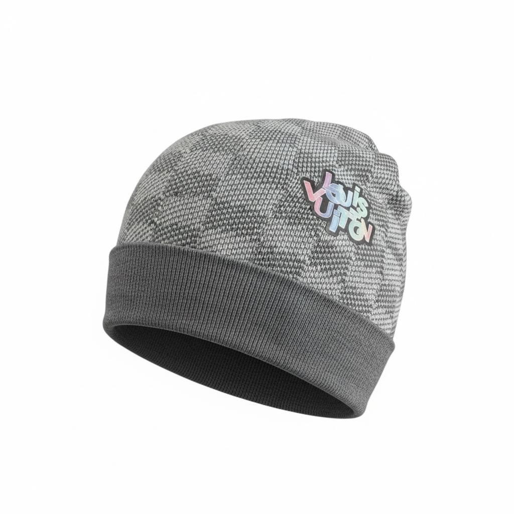 🧢 Louis Vuitton Reversible Knit Beanie – Modern Street Luxury 🩶✨