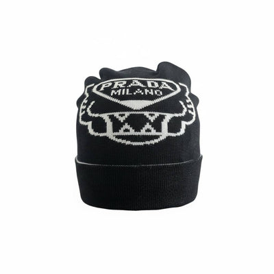🧢 Prada Milano Knit Beanie – Iconic Italian Luxury 🖤❄️✨