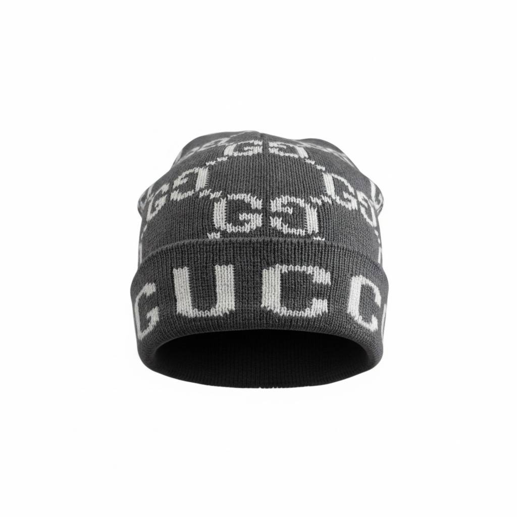 🧢 Gucci GG All-Over Knit Beanie – Iconic Luxury Winter Style 🖤❄️✨