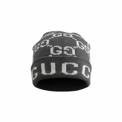 🧢 Gucci GG All-Over Knit Beanie – Iconic Luxury Winter Style 🖤❄️✨