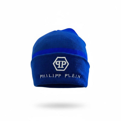 🧢 Philipp Plein Blue Knit Beanie – Bold Luxury Street Style 💙🔥❄️