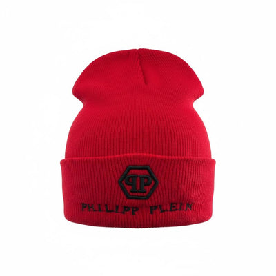 🔥 PHILIPP PLEIN Red Knit Beanie – Bold Winter Statement 🔥