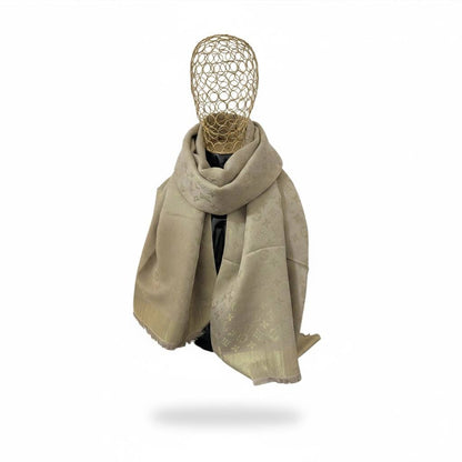 🤎✨ Louis Vuitton Beige Monogram Scarf – Timeless Luxury Statement 🧣🔥