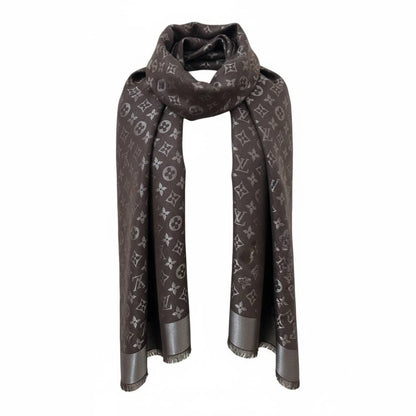 🖤🤎 Louis Vuitton Dark Brown Monogram Scarf – Luxury Iconic Elegance 🧣✨