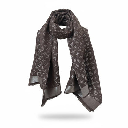 🖤🤎 Louis Vuitton Dark Brown Monogram Scarf – Luxury Iconic Elegance 🧣✨