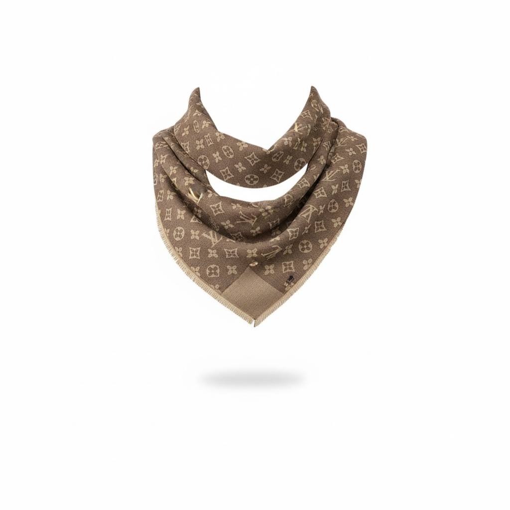 🤎✨ Louis Vuitton Classic Brown Monogram Scarf – Timeless Luxury Essential 🧣🔥
